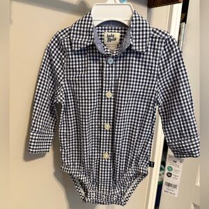 OshKosh B'gosh Navy Gingham Button Down Shirt